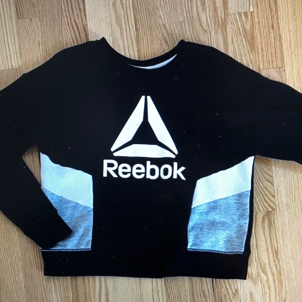 Reebok Black and Gray Logo Crewneck